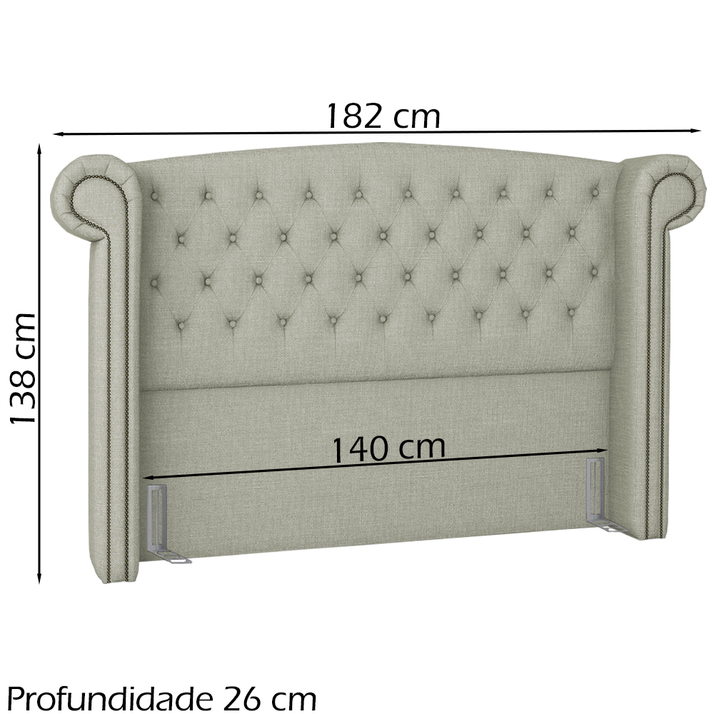 Cabeceira Casal 140 cm Valenn Linho SL 76 Peer