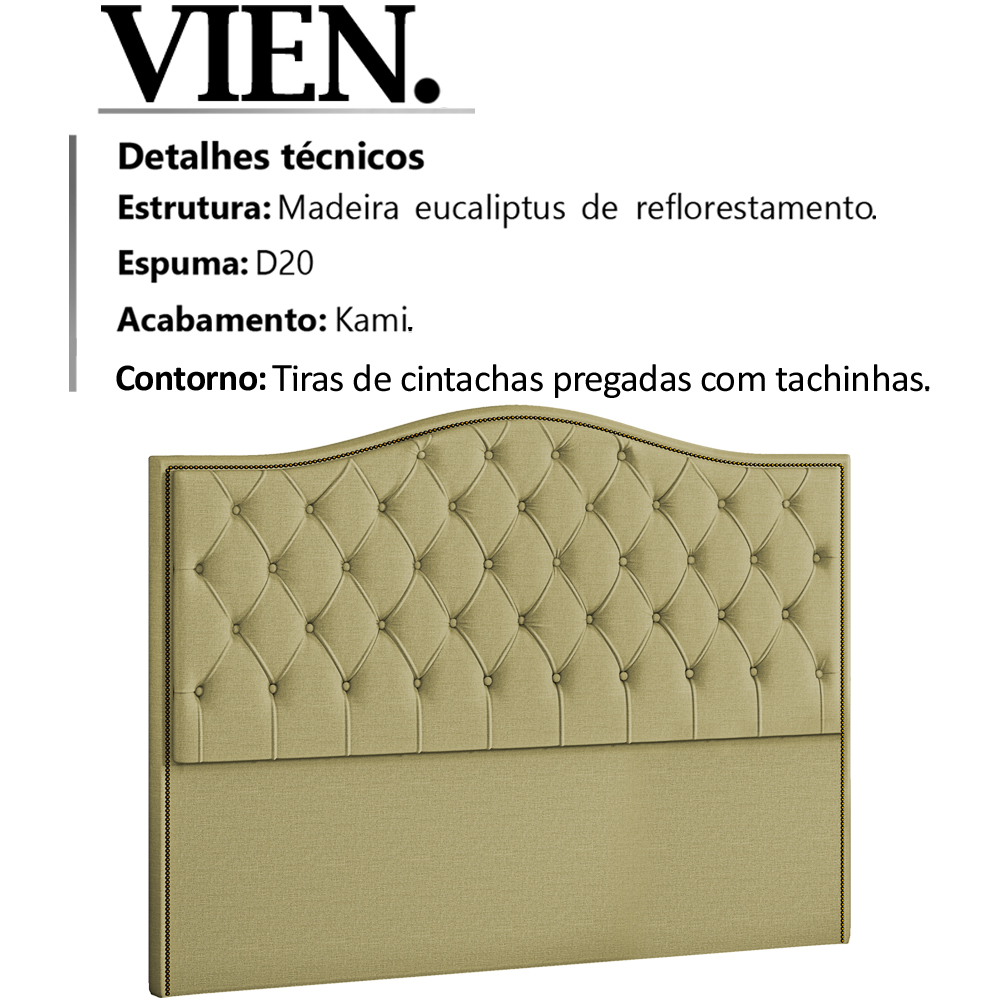 Cabeceira Casal 140 cm Vien Linho SL 75 Peer