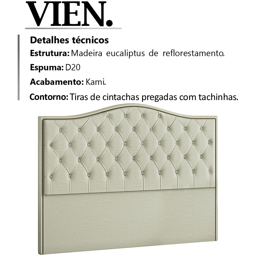 Cabeceira Casal 140 cm Vien Linho SL 76 Peer