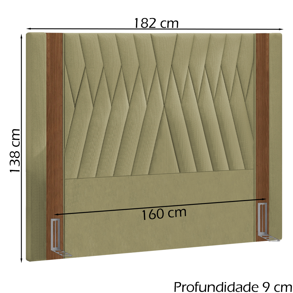 Cabeceira Queen 160 cm Bella Linho SL 75 Peer