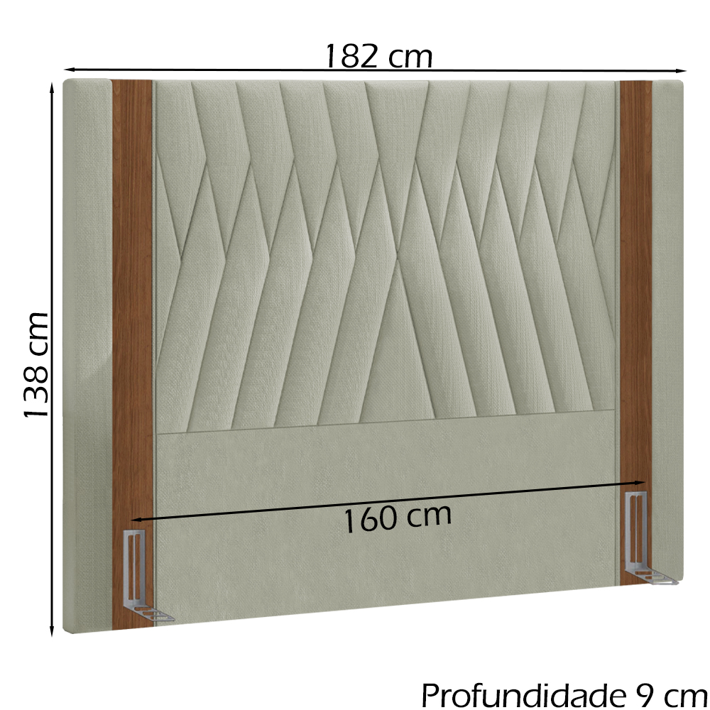 Cabeceira Queen 160 cm Bella Linho SL 76 Peer