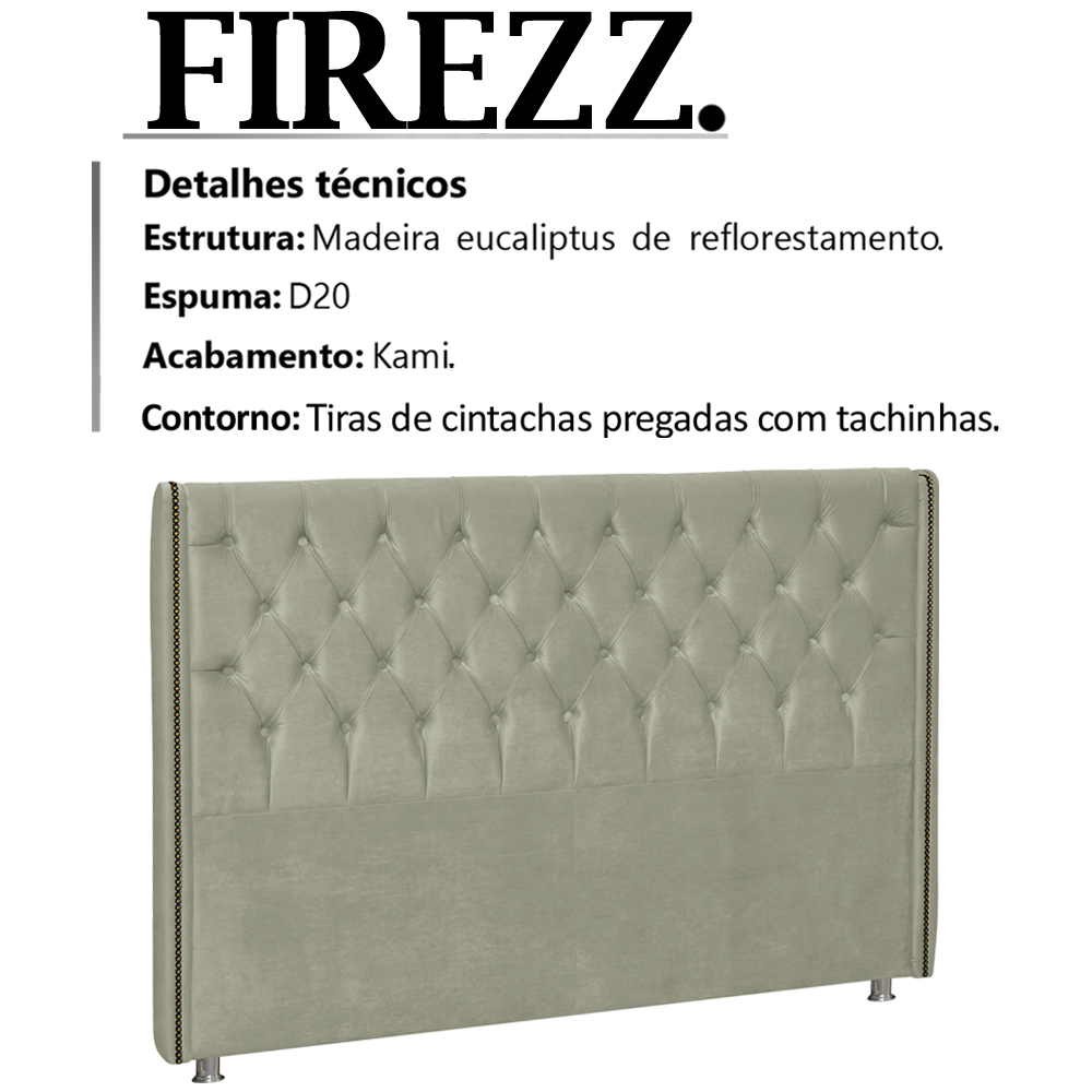 Cabeceira Queen 160 cm Firezz Veludo SL 940 Peer