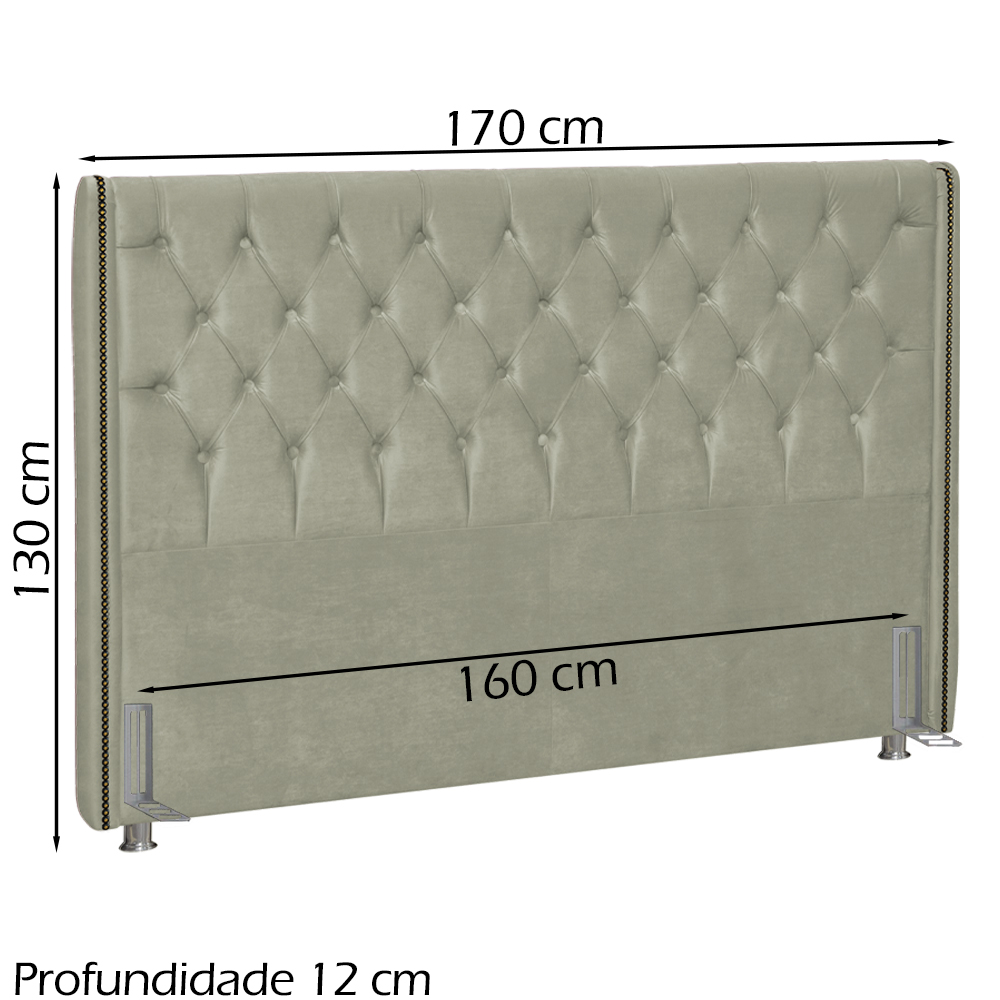 Cabeceira Queen 160 cm Firezz Veludo SL 940 Peer