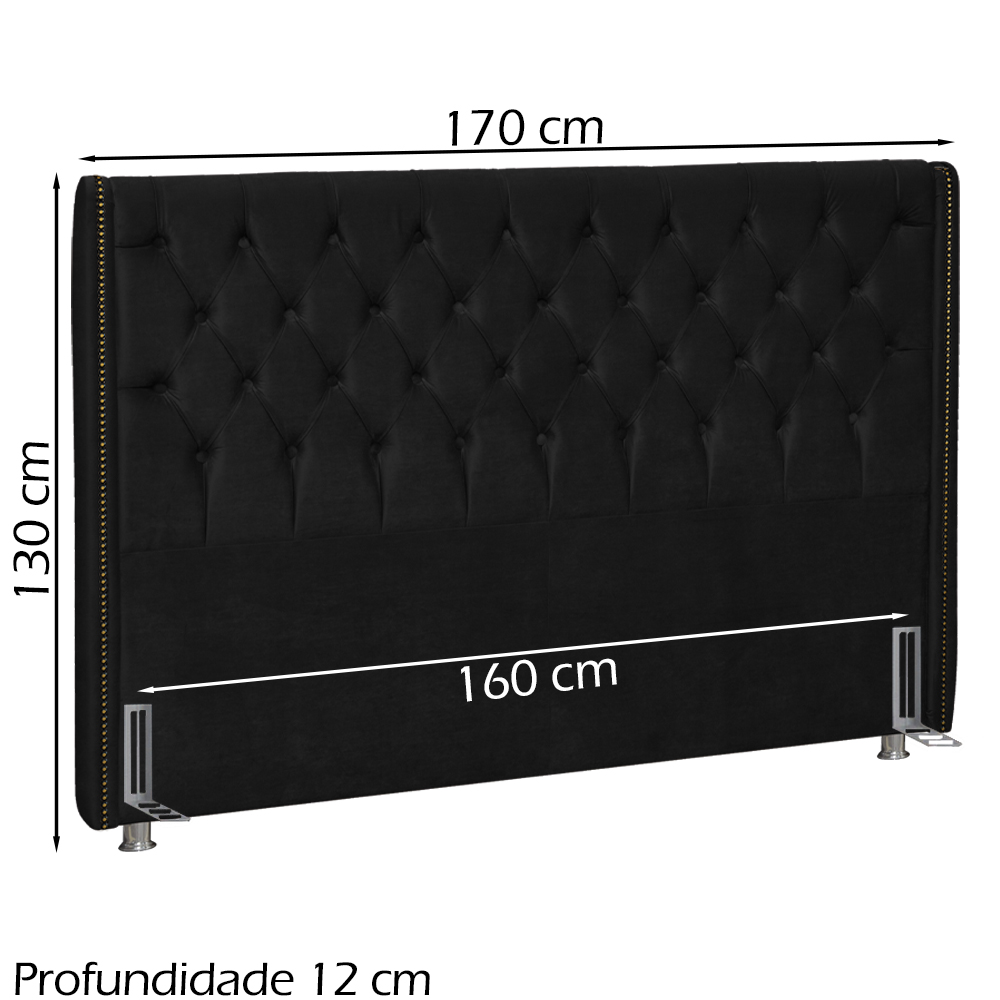 Cabeceira Queen 160 cm Firezz Veludo SL 944 Peer