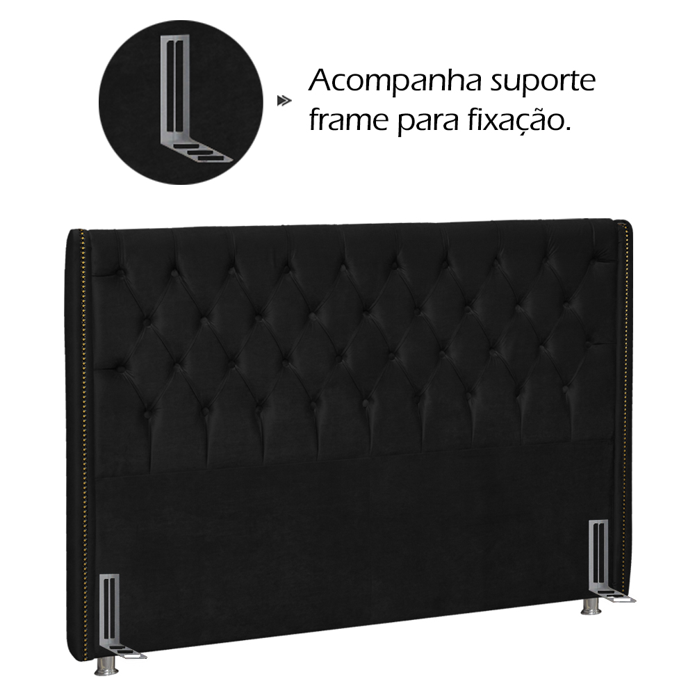Cabeceira Queen 160 cm Firezz Veludo SL 944 Peer