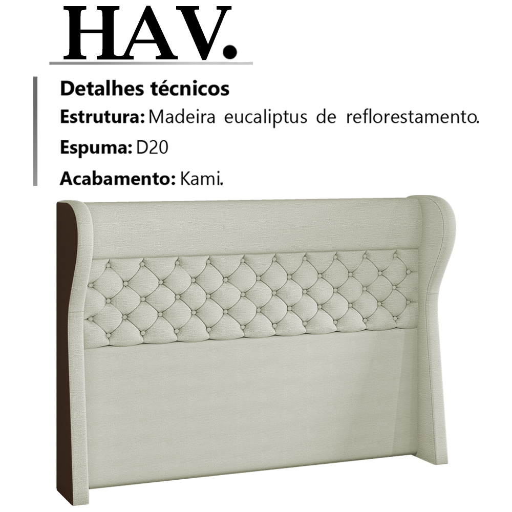 Cabeceira Queen 160 cm Hav Linho E Corano SL 76 TCS 721 Peer