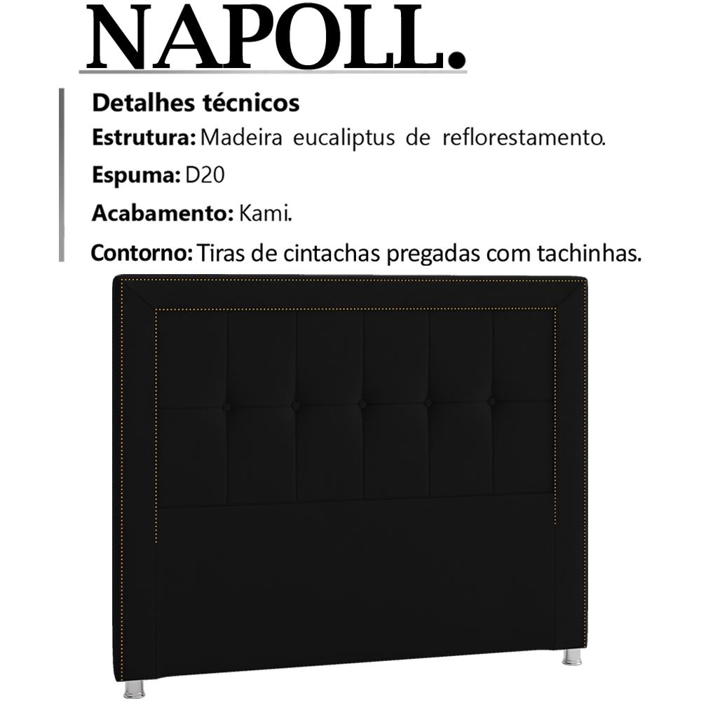 Cabeceira Queen 160 cm Napoll Veludo SL 944 Peer