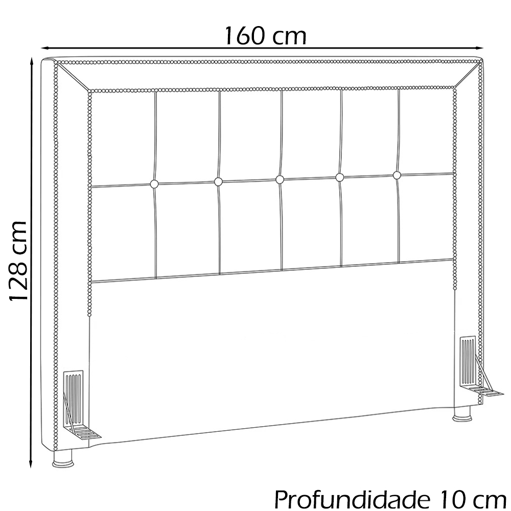Cabeceira Queen 160 cm Napoll Veludo SL 945 Peer