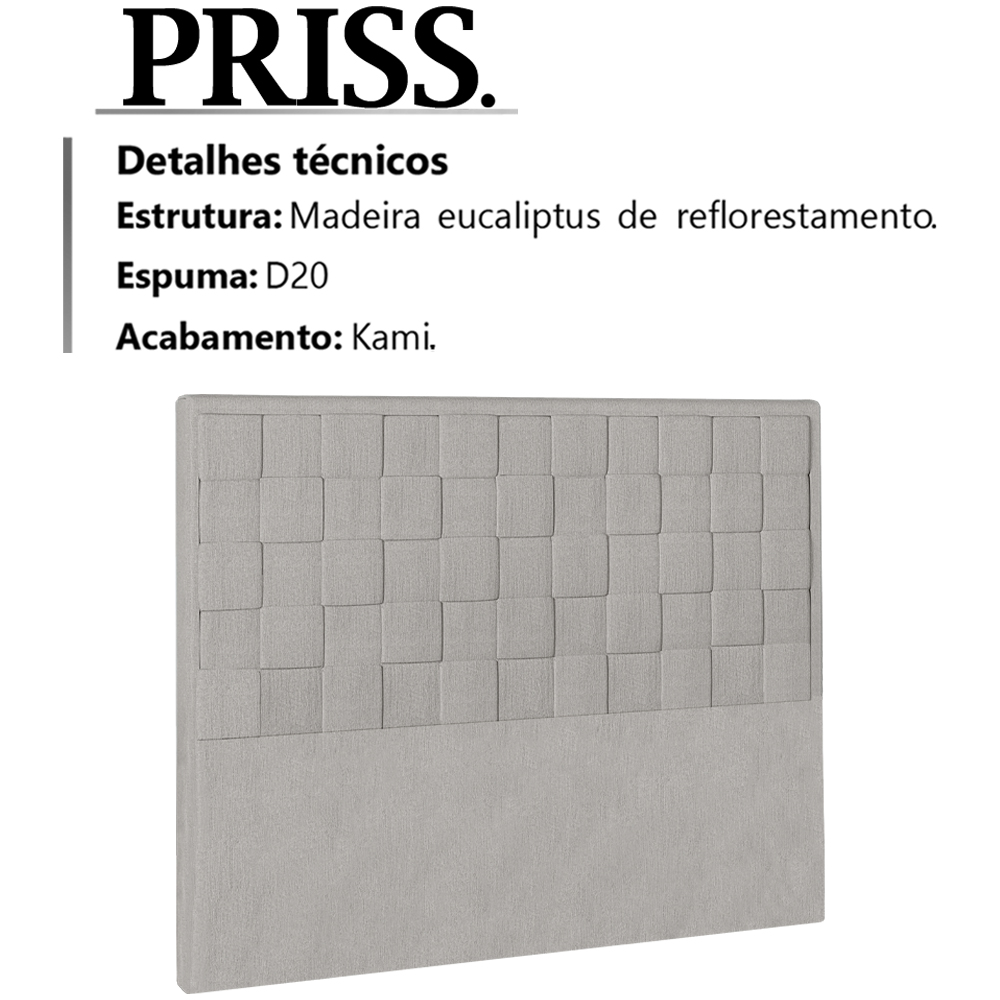 Cabeceira Queen 160 cm Priss Linho SL 76 Peer
