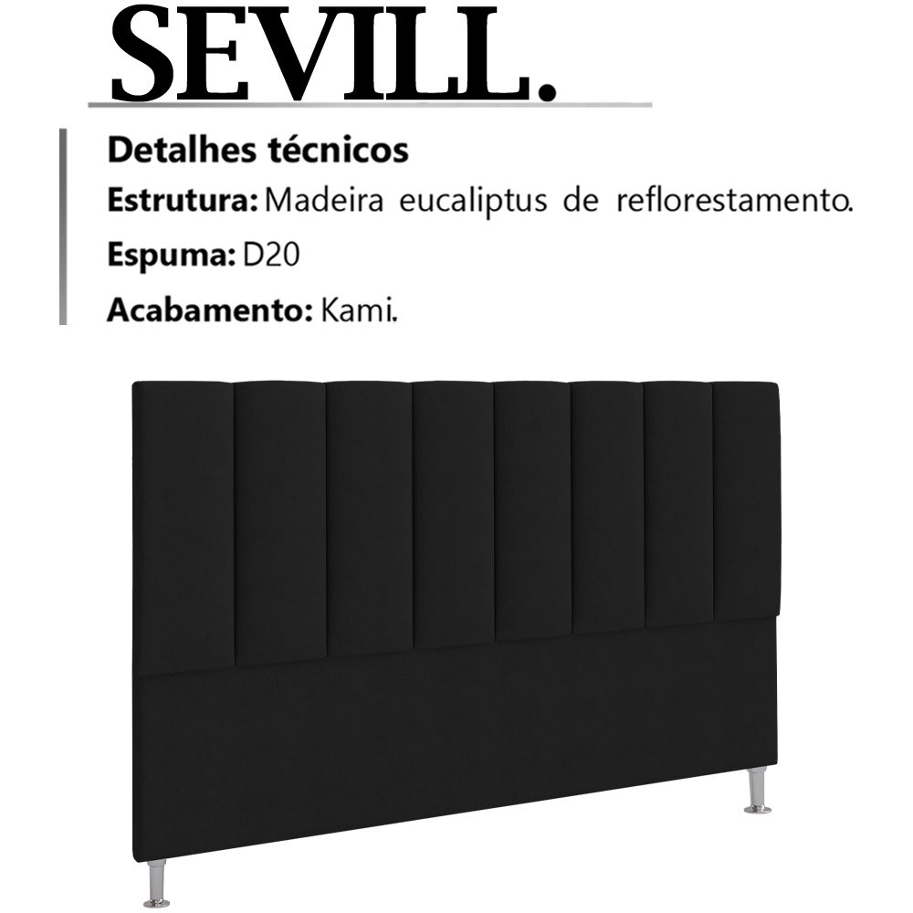 Cabeceira Queen 160 cm Sevill Veludo SL 944 Peer