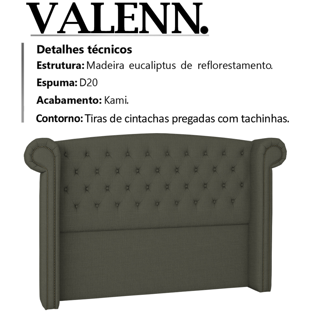 Cabeceira Queen 160 cm Valenn Linho SL 74 Peer