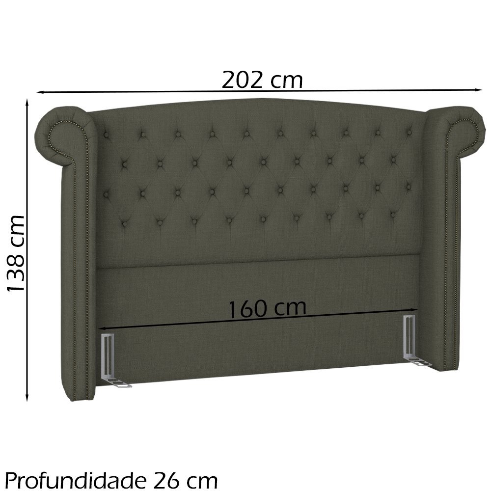 Cabeceira Queen 160 cm Valenn Linho SL 74 Peer