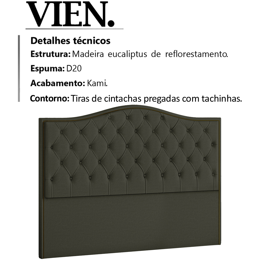 Cabeceira Queen 160 cm Vien Linho SL 74 Peer