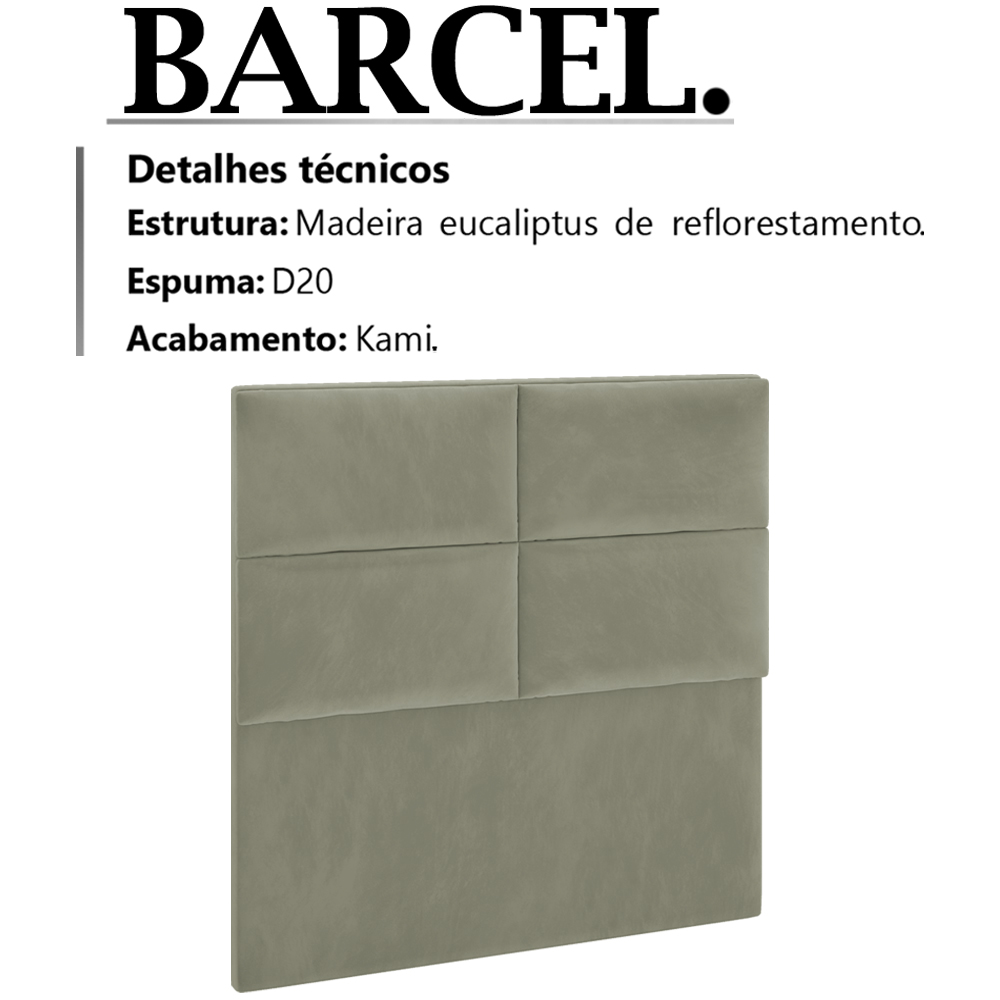 Cabeceira Solteiro 90 cm Barcel Veludo SL 940 Peer