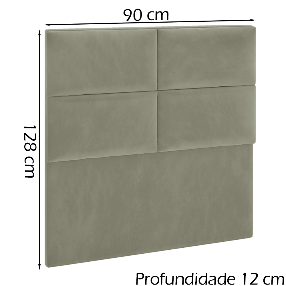 Cabeceira Solteiro 90 cm Barcel Veludo SL 940 Peer