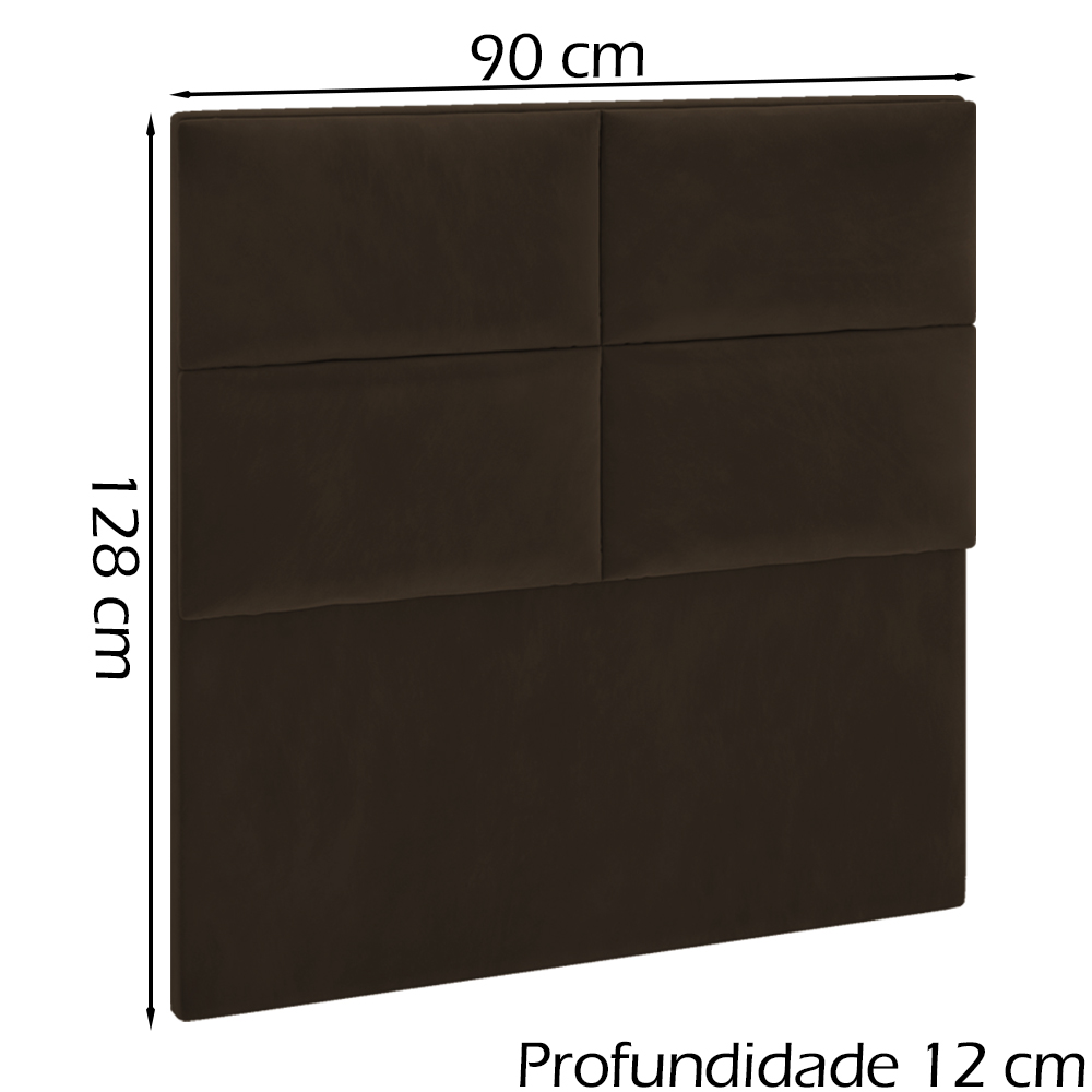 Cabeceira Solteiro 90 cm Barcel Veludo SL 942 Peer