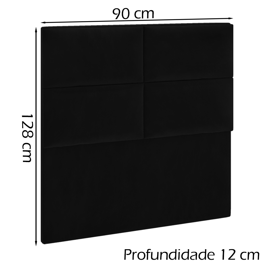 Cabeceira Solteiro 90 cm Barcel Veludo SL 944 Peer