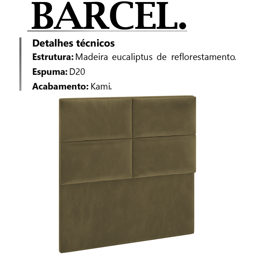 Cabeceira Solteiro 90 cm Barcel Veludo SL 945 Peer