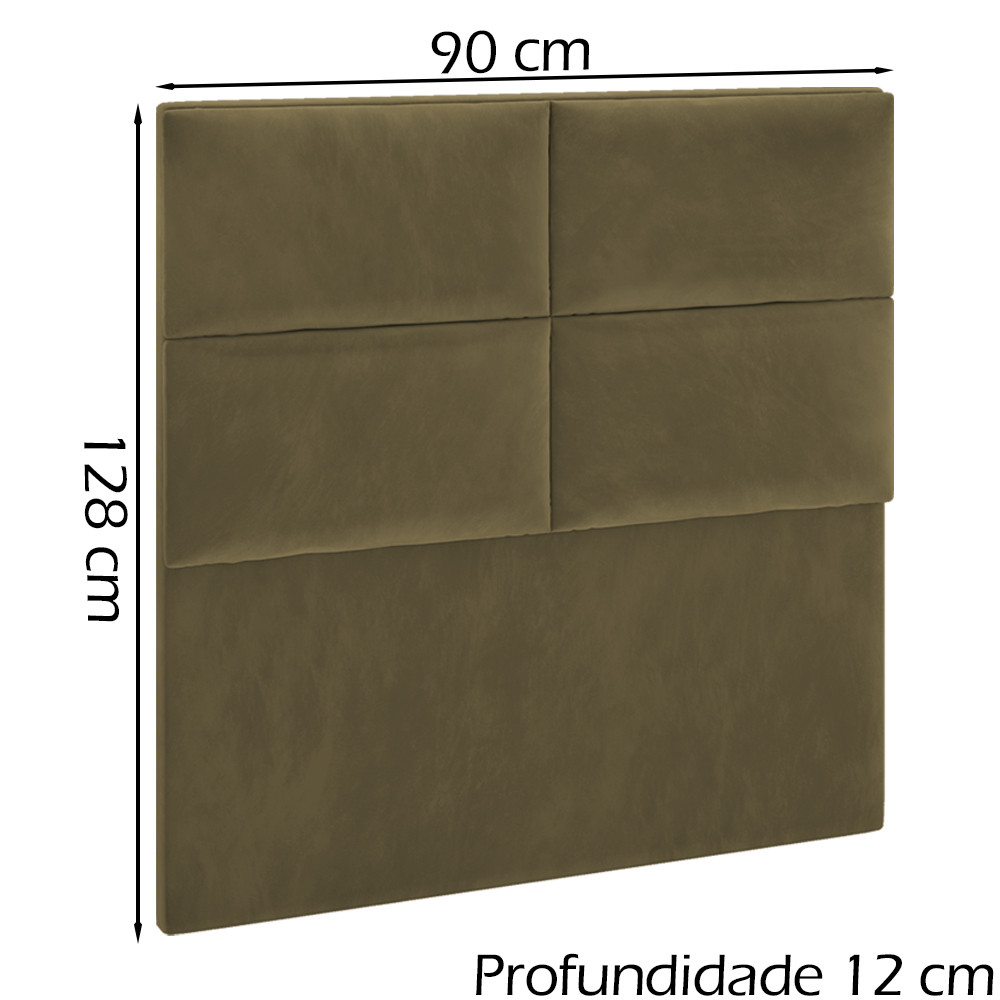 Cabeceira Solteiro 90 cm Barcel Veludo SL 945 Peer