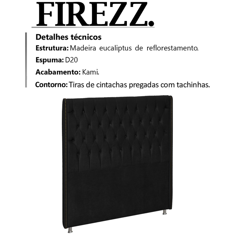 Cabeceira Solteiro 90 cm Firezz Veludo SL 944 Peer