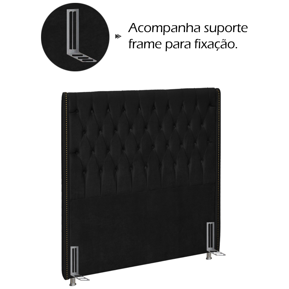 Cabeceira Solteiro 90 cm Firezz Veludo SL 944 Peer