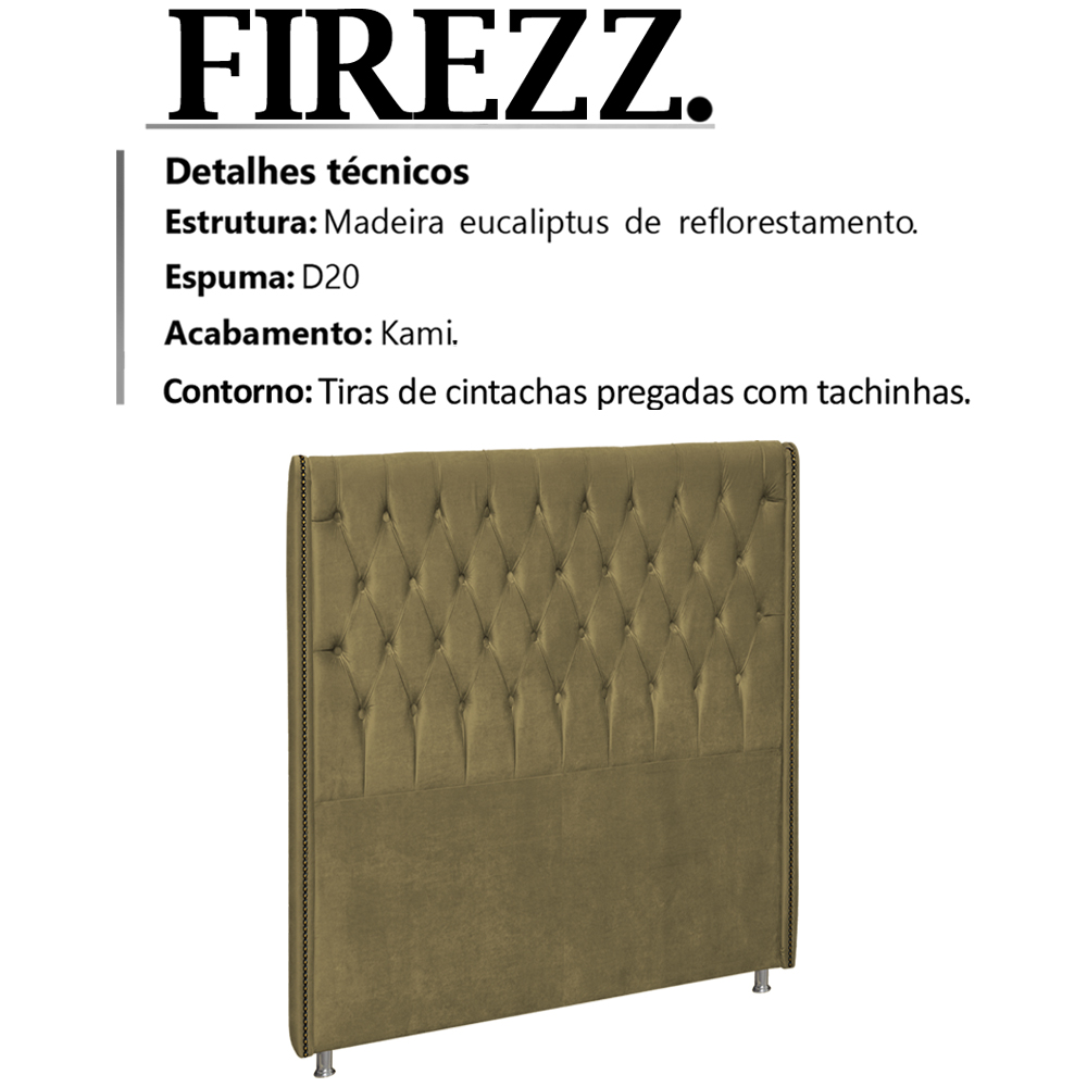 Cabeceira Solteiro 90 cm Firezz Veludo SL 945 Peer