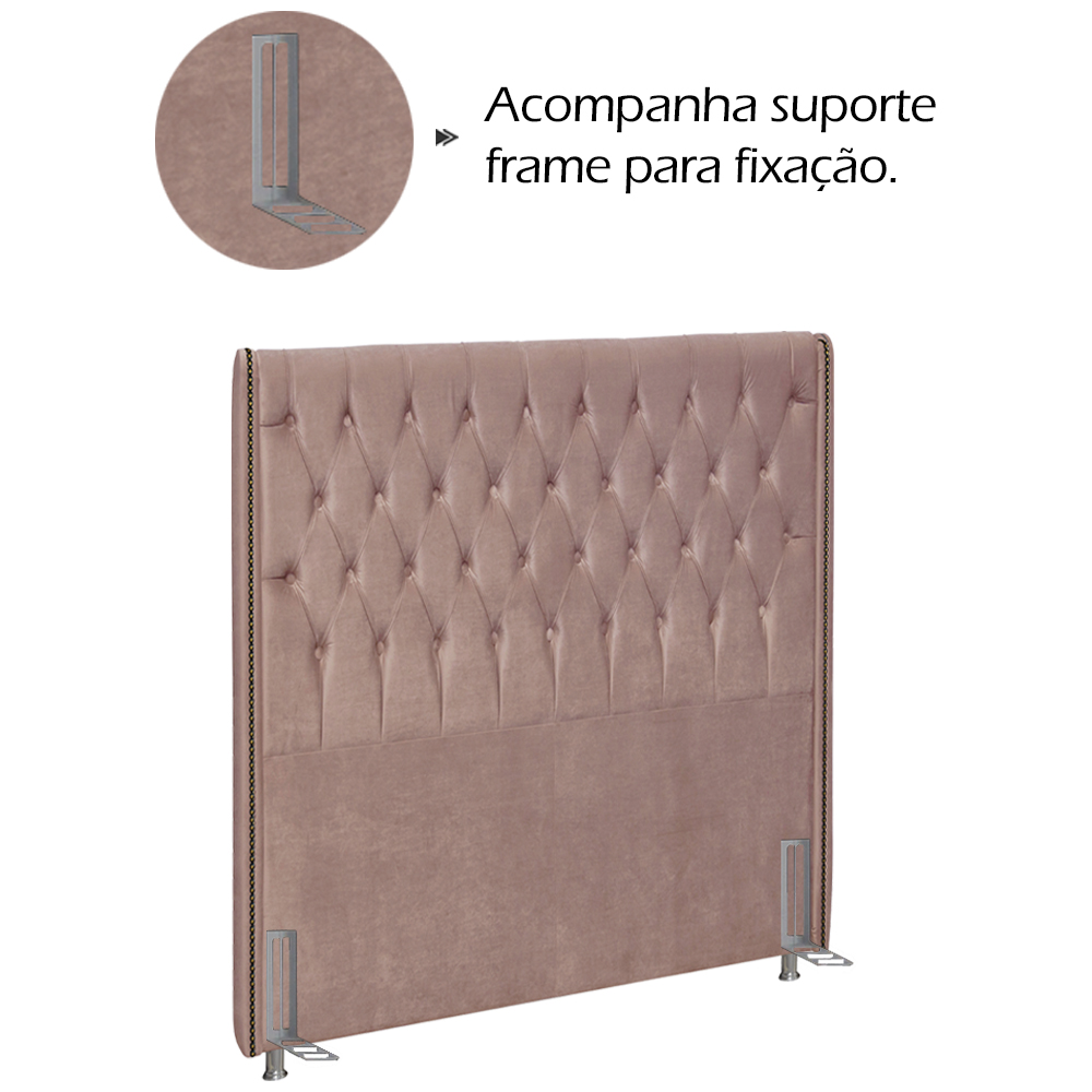 Cabeceira Solteiro 90 cm Firezz Veludo SL 949 Peer