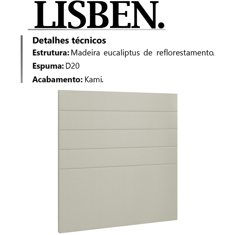 Cabeceira Solteiro 90 cm Lisben Linho SL 76 Peer