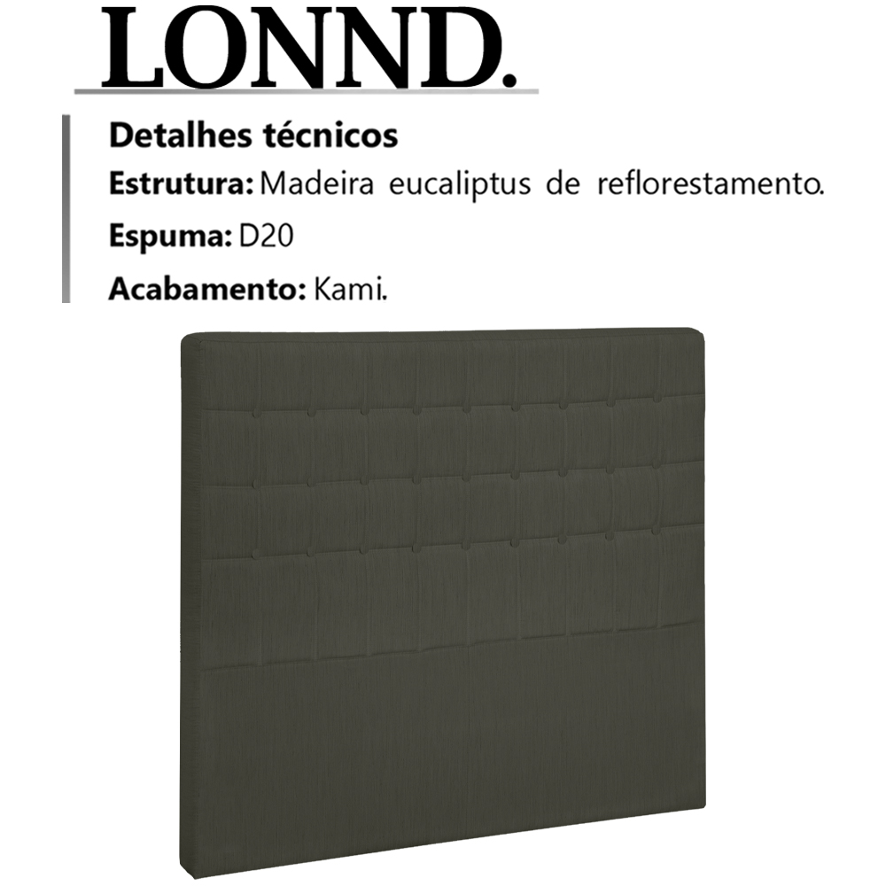 Cabeceira Solteiro 90 cm Lonnd Linho SL 74 Peer