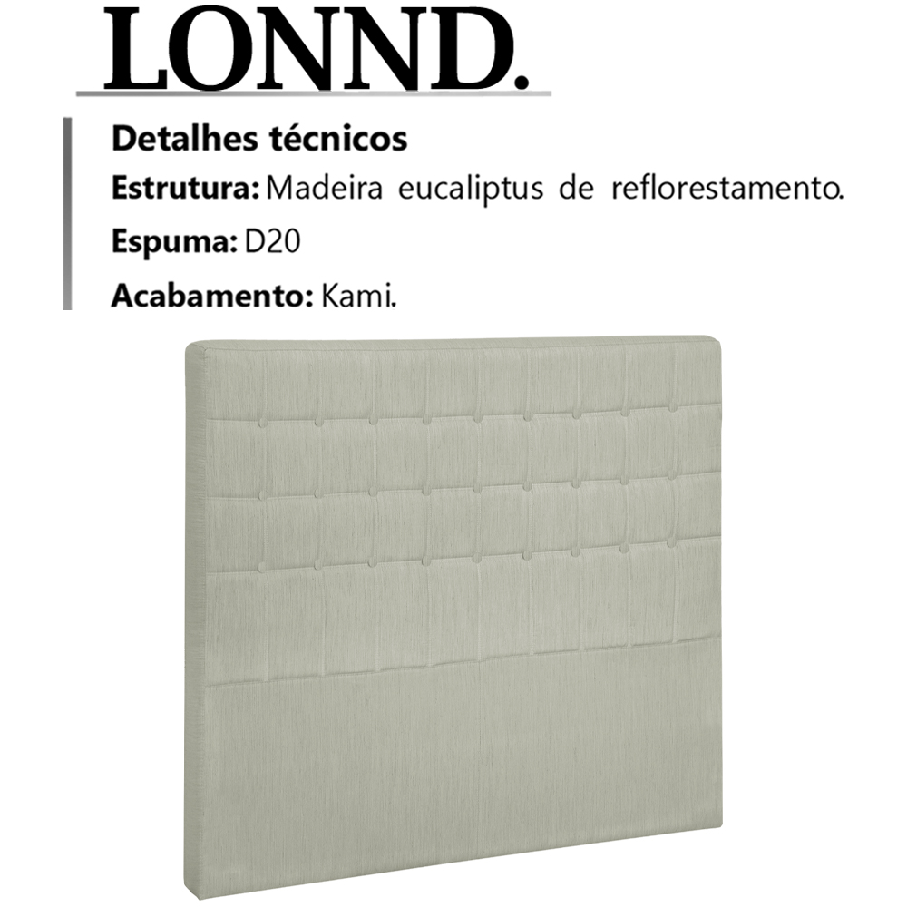 Cabeceira Solteiro 90 cm Lonnd Linho SL 76 Peer