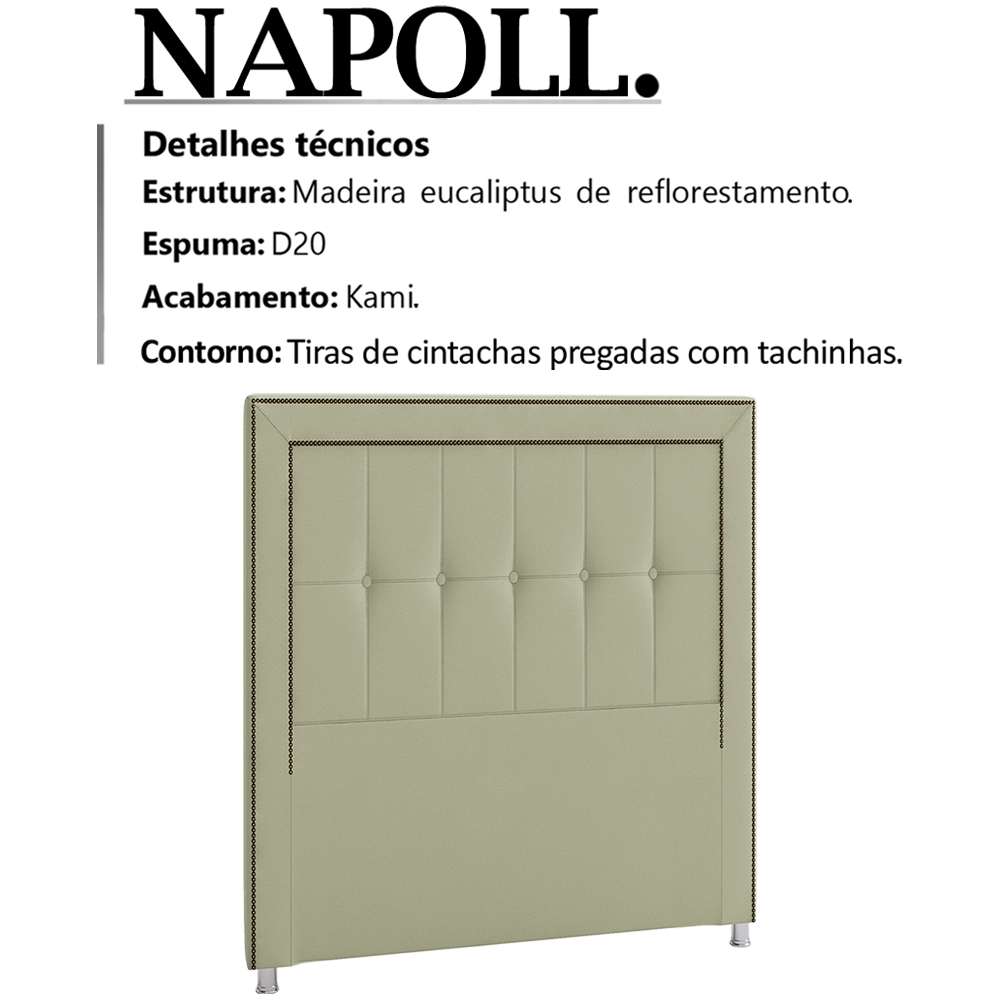 Cabeceira Solteiro 90 cm Napoll Veludo SL 940 Peer