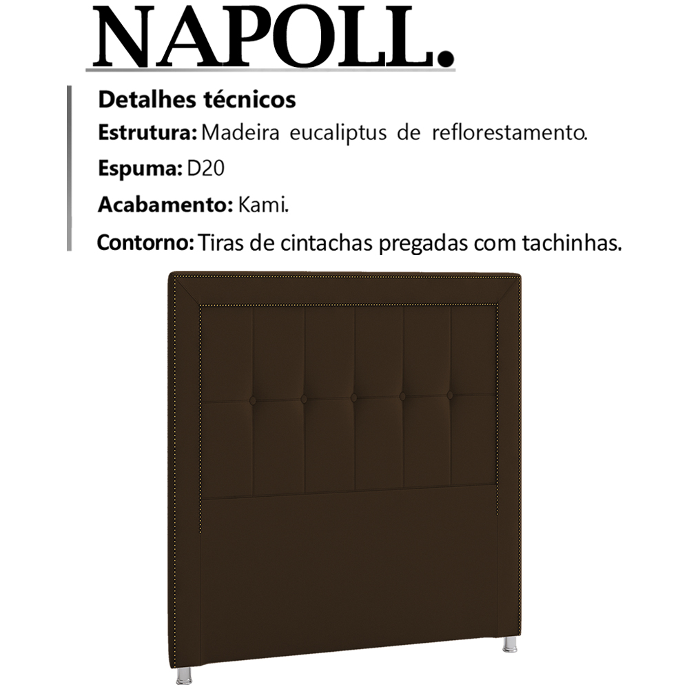 Cabeceira Solteiro 90 cm Napoll Veludo SL 942 Peer