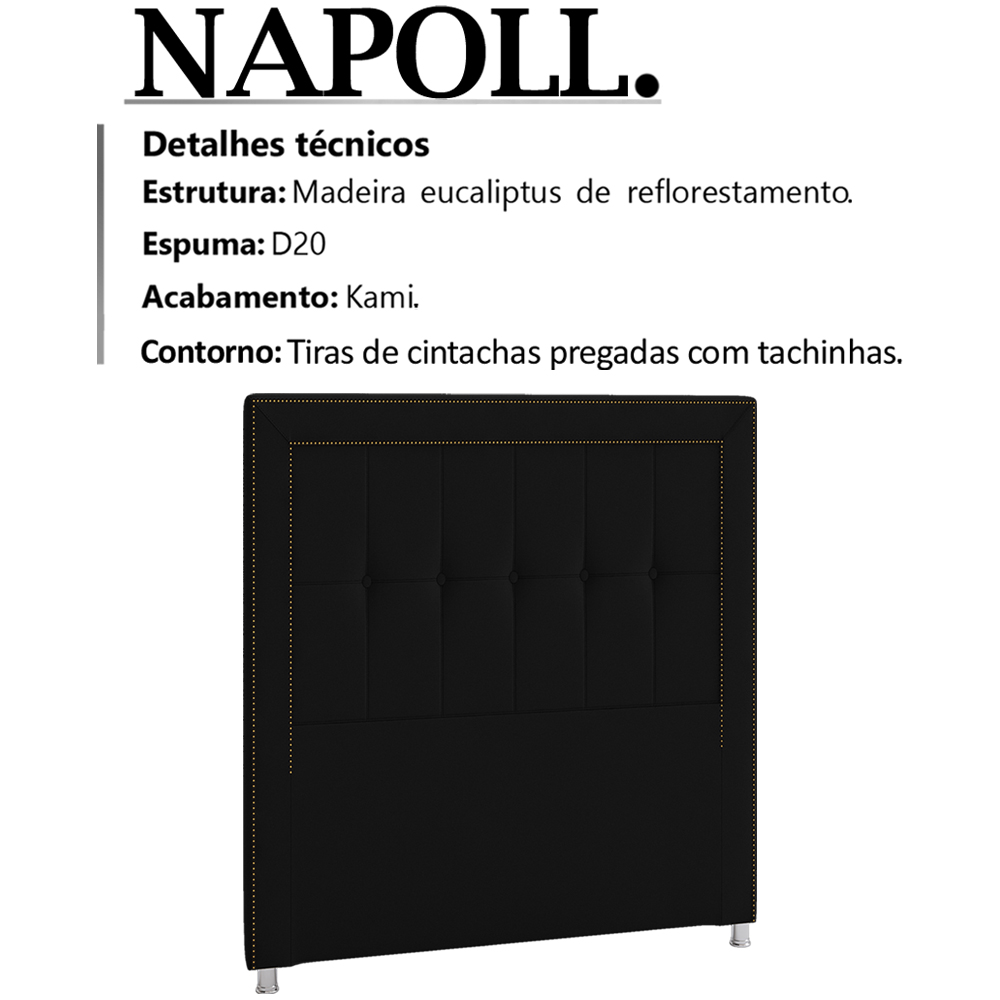 Cabeceira Solteiro 90 cm Napoll Veludo SL 944 Peer