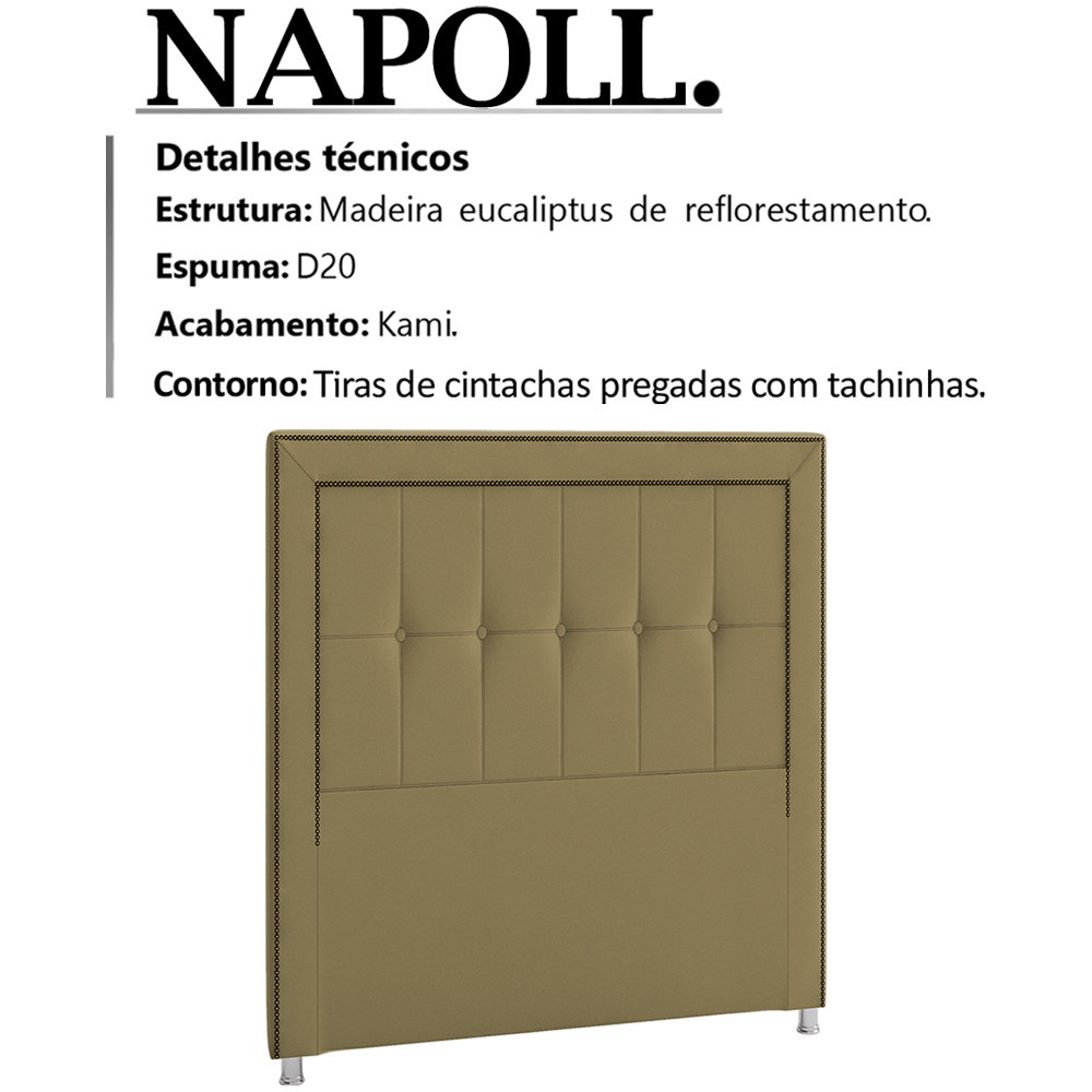 Cabeceira Solteiro 90 cm Napoll Veludo SL 945 Peer