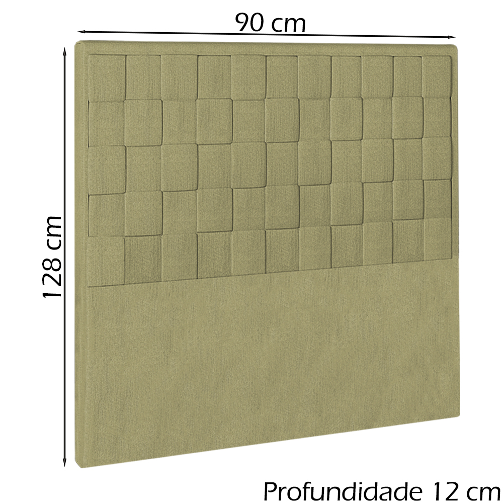 Cabeceira Solteiro 90 cm Priss Linho SL 75 Peer