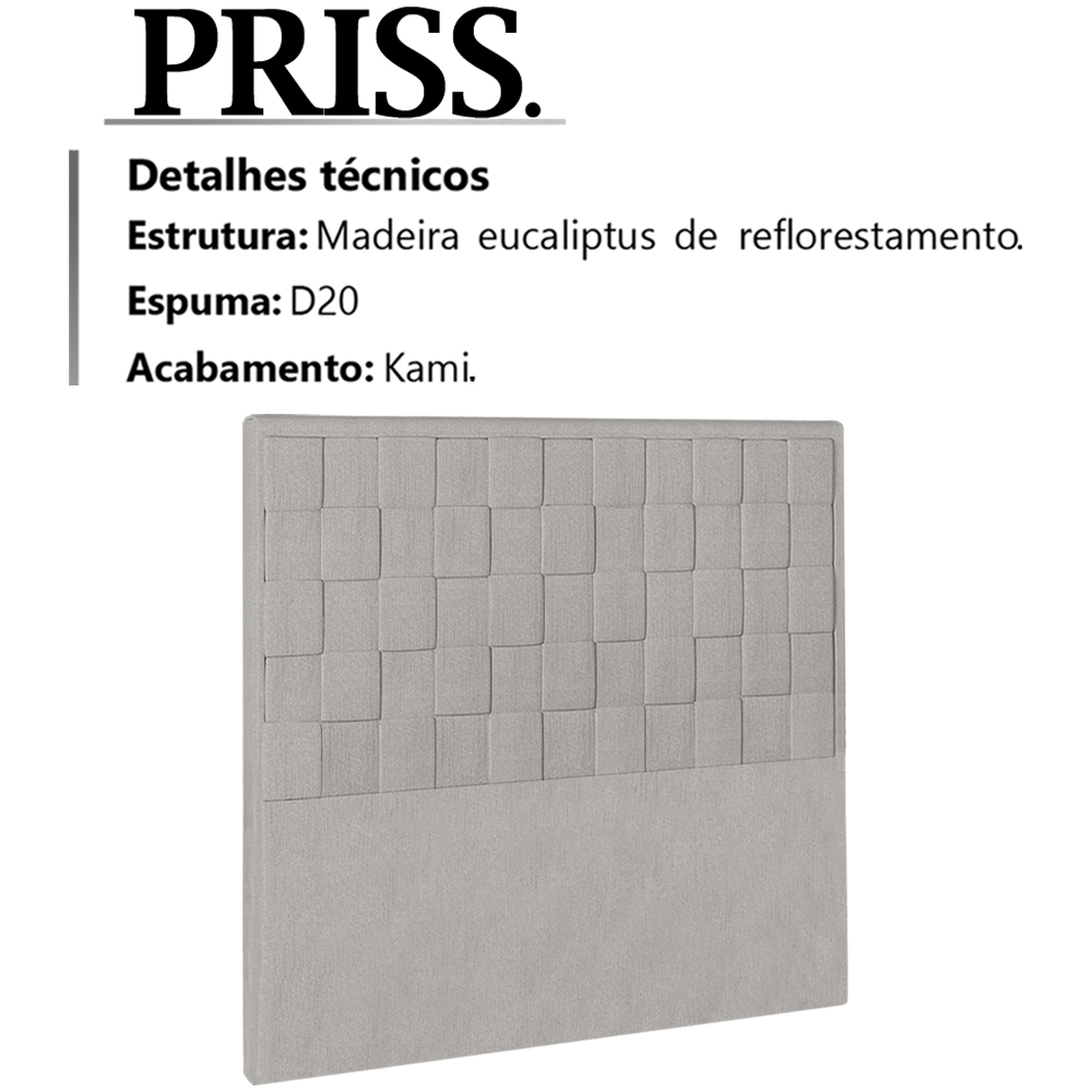 Cabeceira Solteiro 90 cm Priss Linho SL 76 Peer