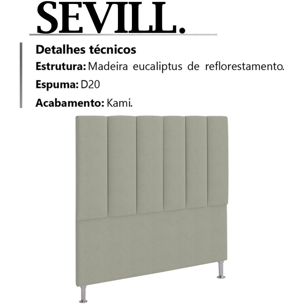 Cabeceira Solteiro 90 cm Sevill Veludo SL 940 Peer