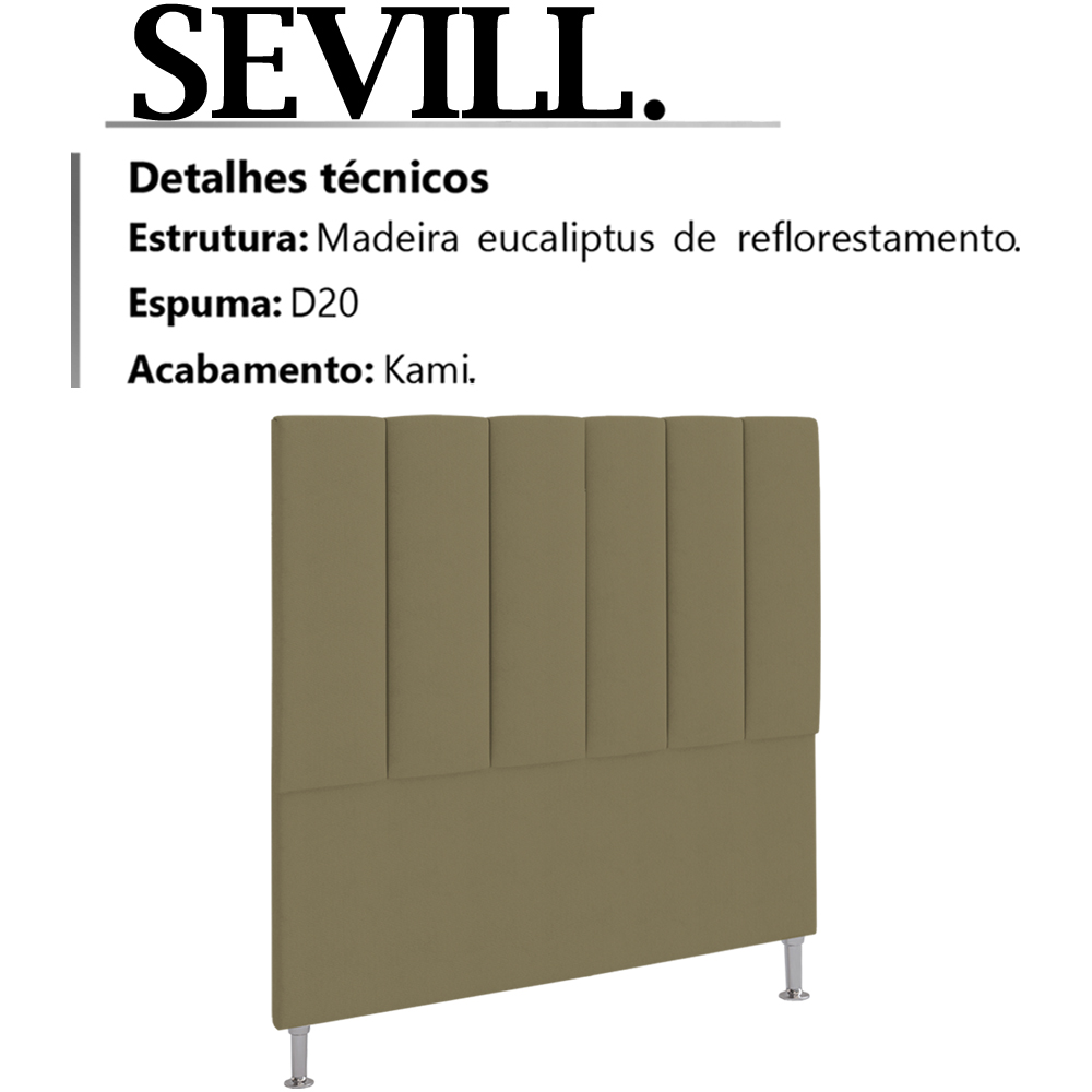Cabeceira Solteiro 90 cm Sevill Veludo SL 945 Peer