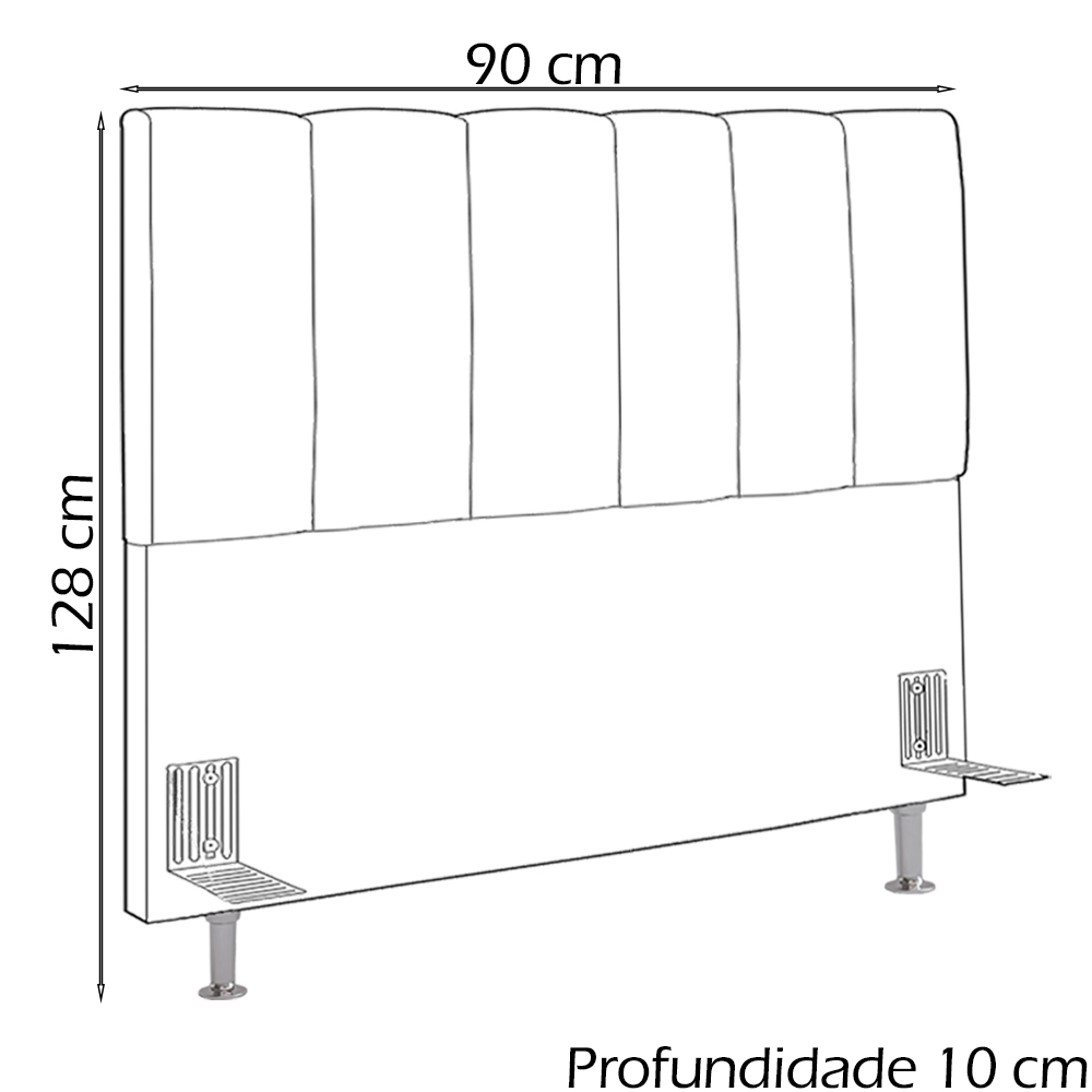 Cabeceira Solteiro 90 cm Sevill Veludo SL 945 Peer