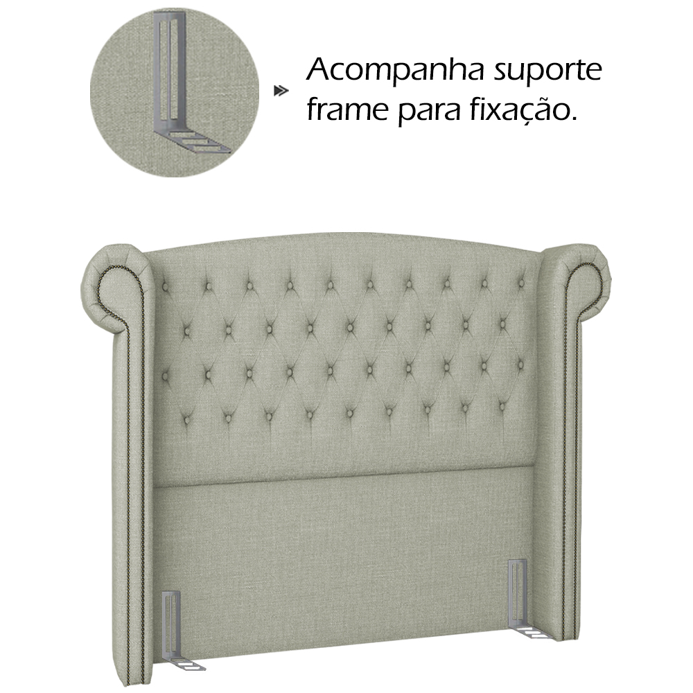 Cabeceira Solteiro 90 cm Valenn Linho SL 76 Peer