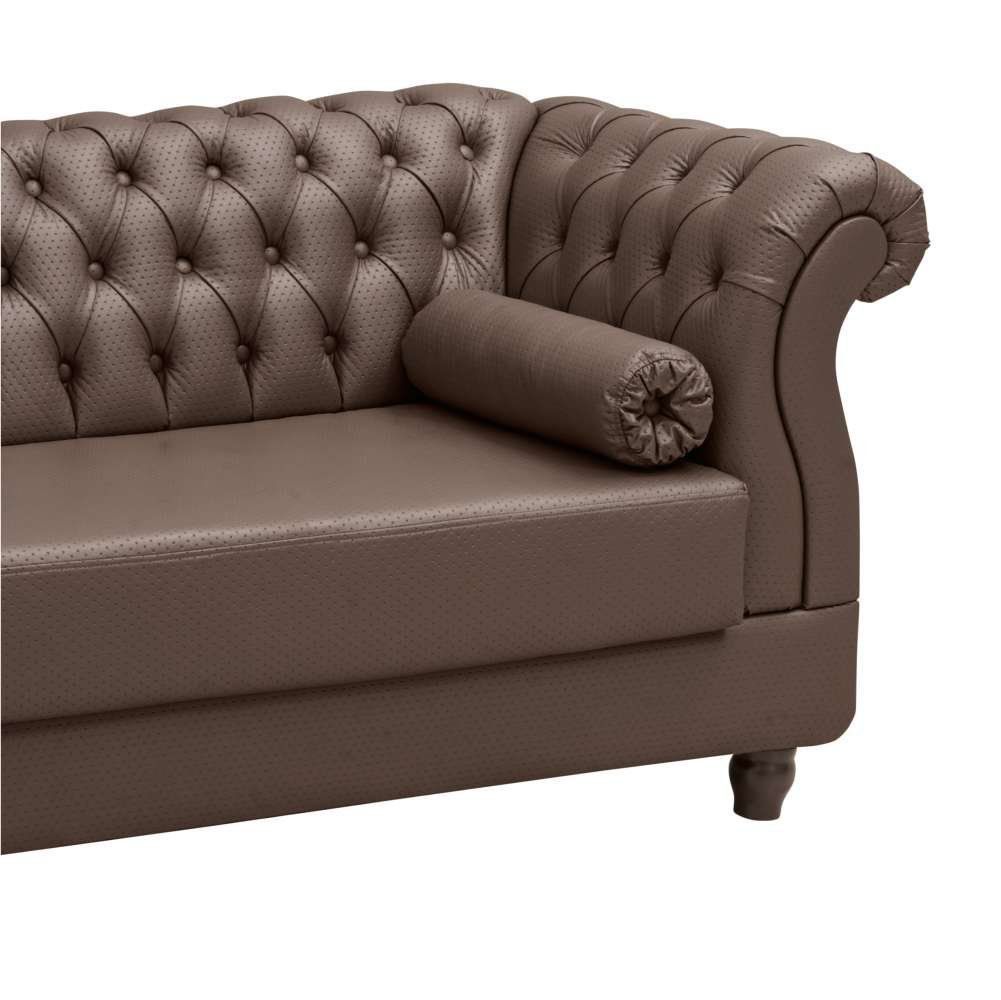 Chaise Estofada com Pés de Madeira Vega TCS-357 Marrom - Perfan