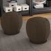 Kit 2 Puff Puf Para Sala Base Metal Chocolate Tull SL 942 Veludo Peer