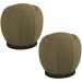 Kit 2 Puff Puf Para Sala Base Metal Chocolate Tull SL 945 Veludo Peer