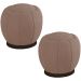 Kit 2 Puff Puf Para Sala Base Metal Chocolate Tull SL 949 Veludo Peer