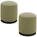 Kit 2 Puff Puf Para Sala Base Metal Preto Saien Linho SL 75 Peer