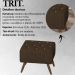 Kit 2 Puff Puf Para Sala Pes Madeira Trit Veludo SL 942 Peer