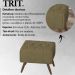 Kit 2 Puff Puf Para Sala Pes Madeira Trit Veludo SL 945 Peer