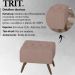 Kit 2 Puff Puf Para Sala Pes Madeira Trit Veludo SL 949 Peer