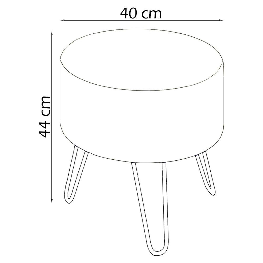 Kit 2 Puff Puf Para Sala Pes Metal Small Veludo SL 942 Peer