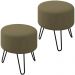 Kit 2 Puff Puf Para Sala Pes Metal Small Veludo SL 945 Peer